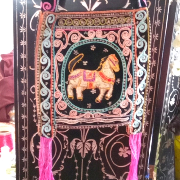Handmade Bag -India,Horse Embellished on Both sides NWOT - Picture 2 of 9